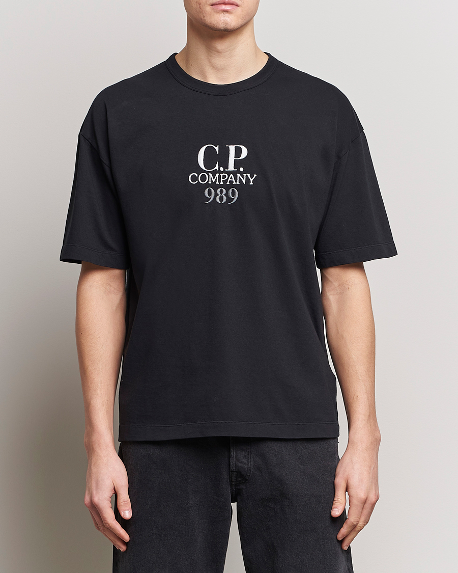 Herr | Contemporary Creators | C.P. Company | Brushed Cotton Embroidery Logo T-Shirt Black