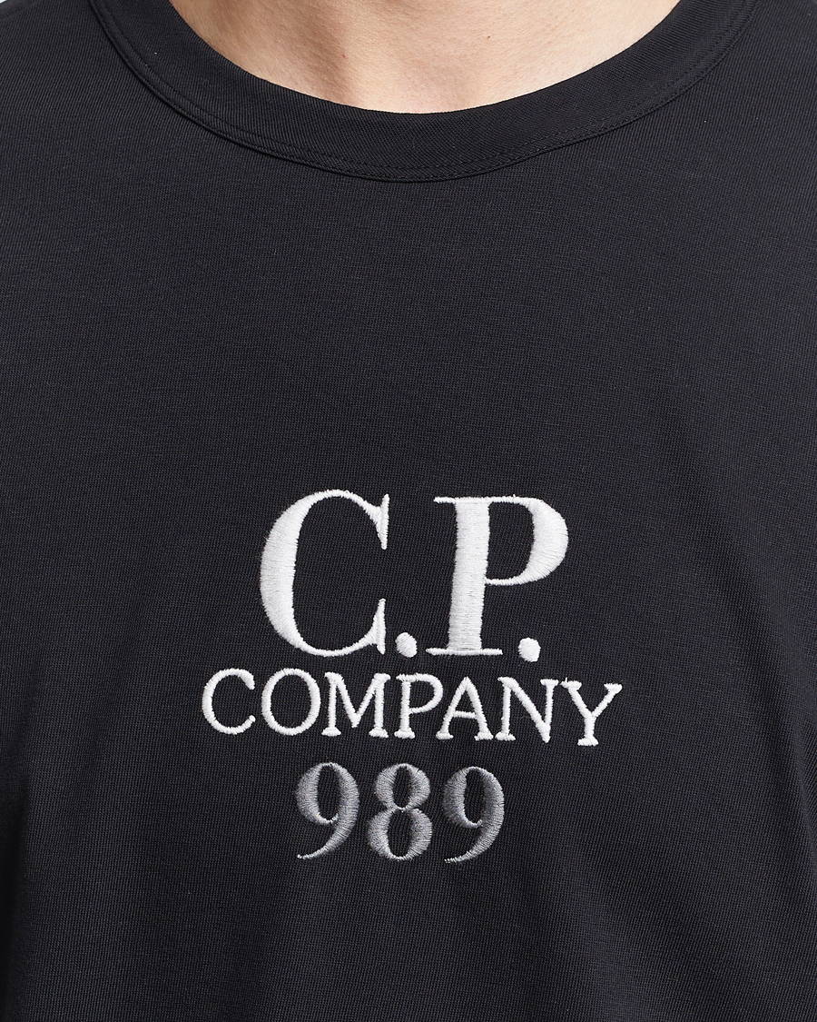 Herr | T-Shirts | C.P. Company | Brushed Cotton Embroidery Logo T-Shirt Black