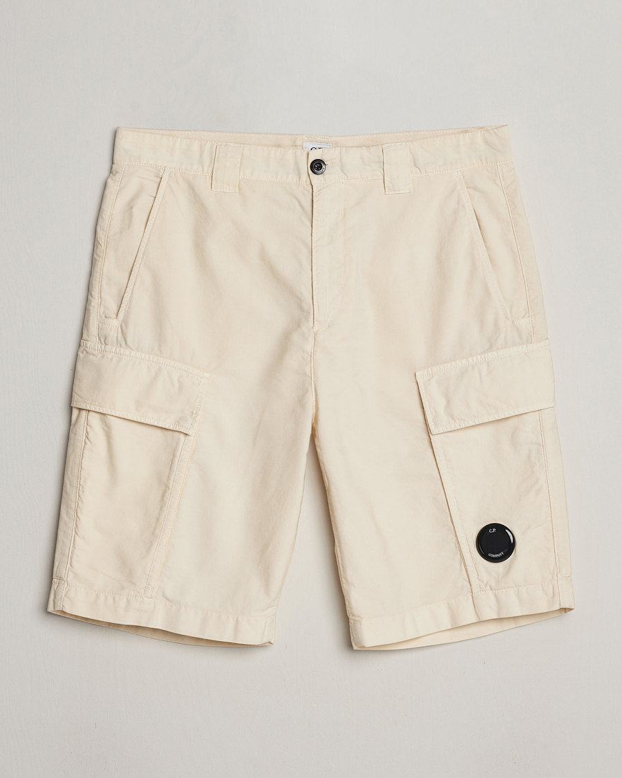Herr | Shorts | C.P. Company | Ottoman Garment Dyed Cotton Cargo Shorts Off White
