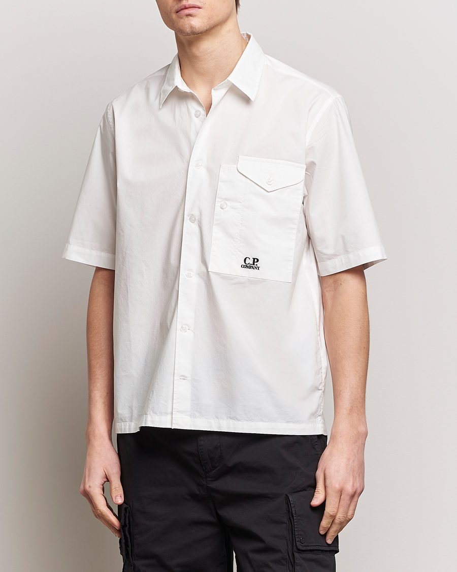 Herr | Kortärmade skjortor | C.P. Company | Short Sleeve Popline Shirt White