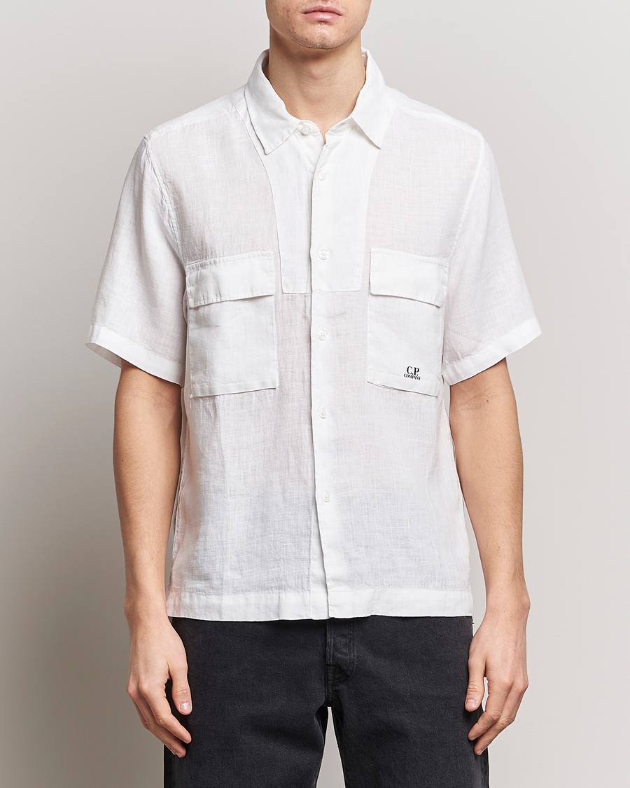 Herr | Lojalitetserbjudande | C.P. Company | Short Sleeve Linen Shirt White