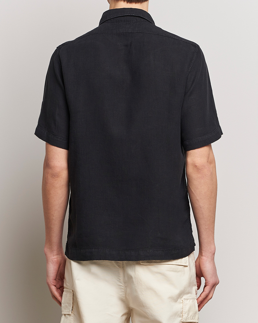 Herr | Skjortor | C.P. Company | Short Sleeve Linen Shirt Black