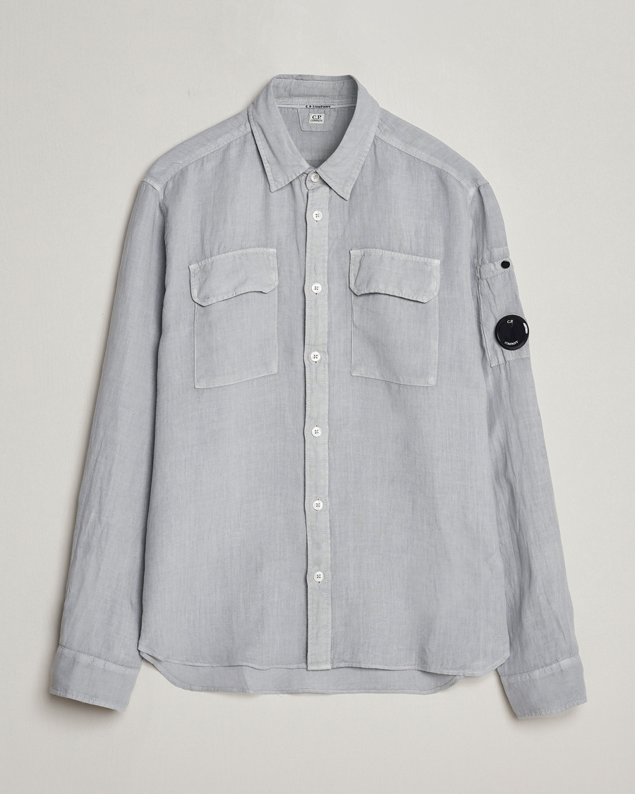 Herr | Skjortor | C.P. Company | Long Sleeve Linen Shirt Grey