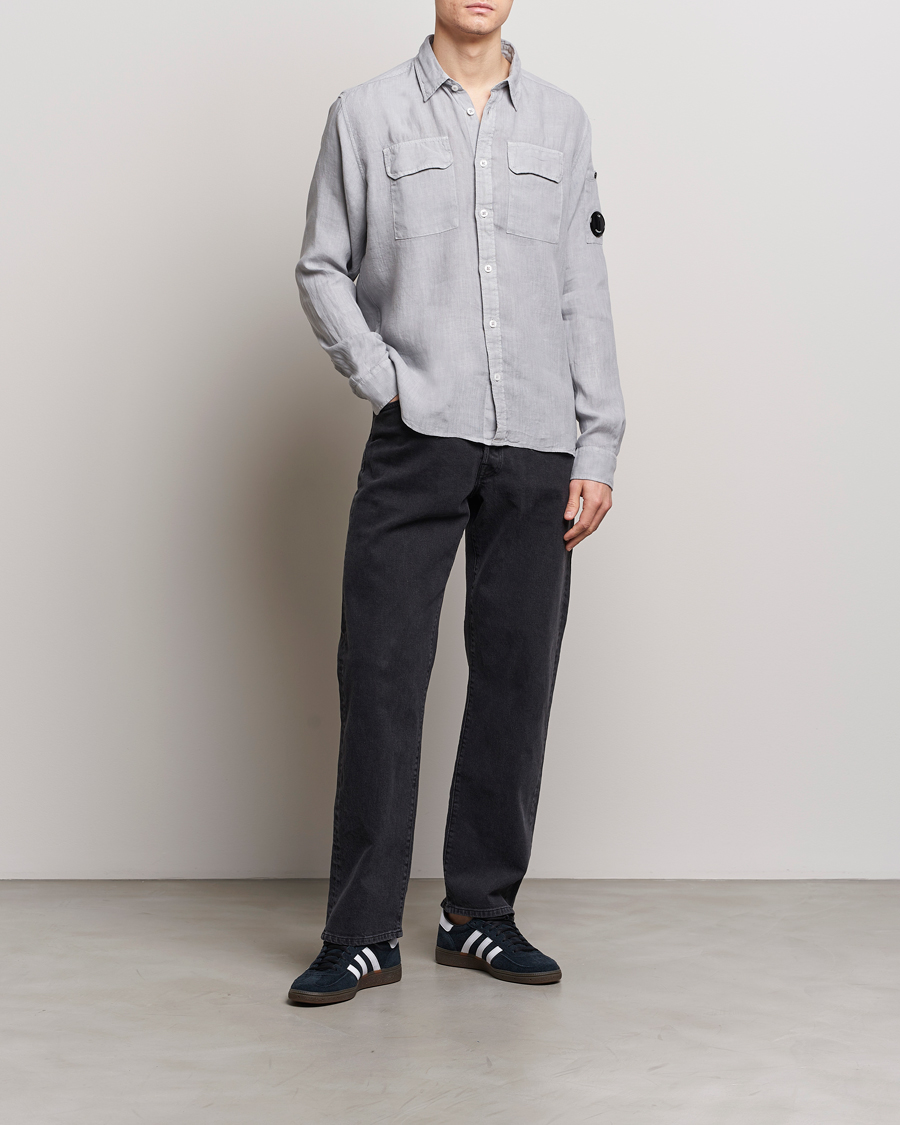 Herr |  | C.P. Company | Long Sleeve Linen Shirt Grey