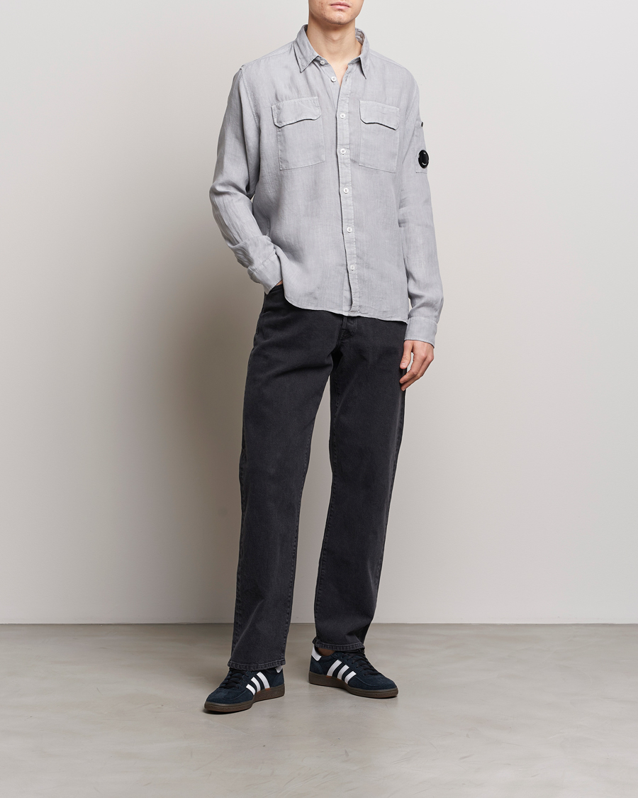 Herr | Skjortor | C.P. Company | Long Sleeve Linen Shirt Grey