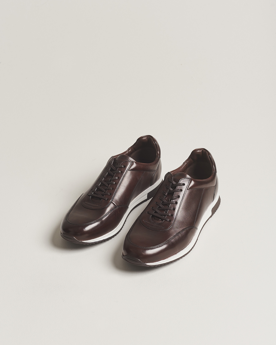 Herr | Running sneakers | Loake 1880 | Bannister Leather Running Sneaker Dark Brown