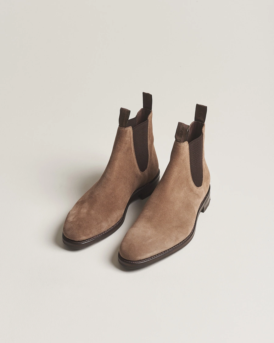 Herr | Mockaskor | Loake 1880 | Emsworth Chelsea Boot Flint Suede