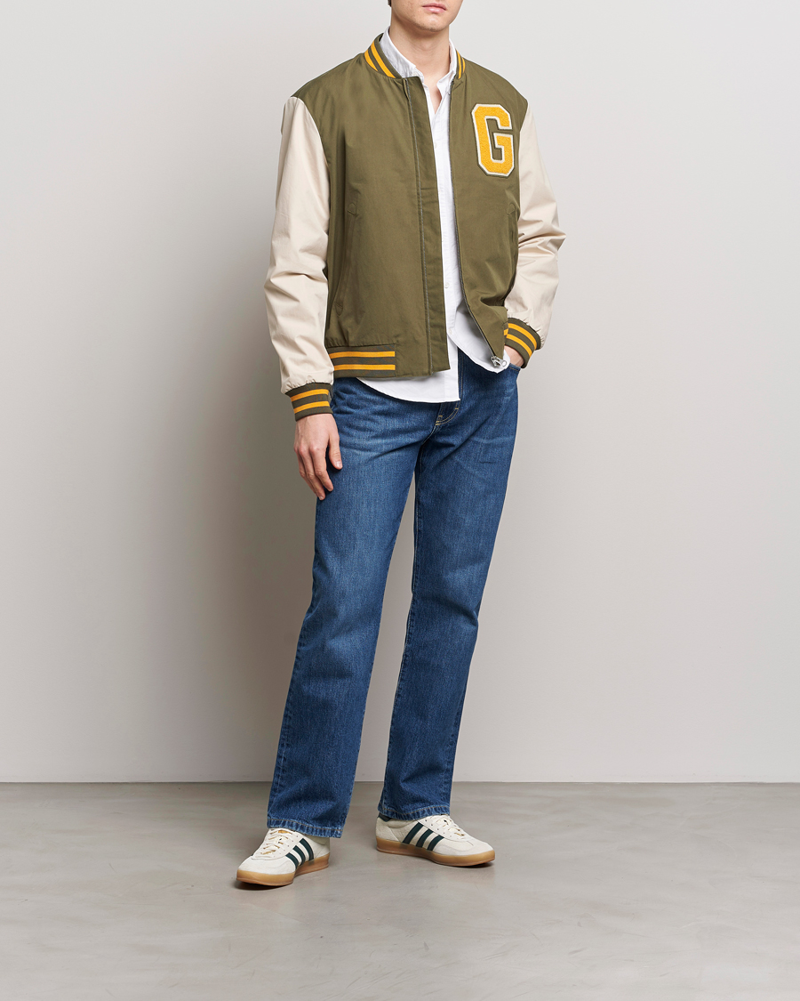 Herr | Jackor | GANT | Light Varsity Jacket Green/Soft Oat