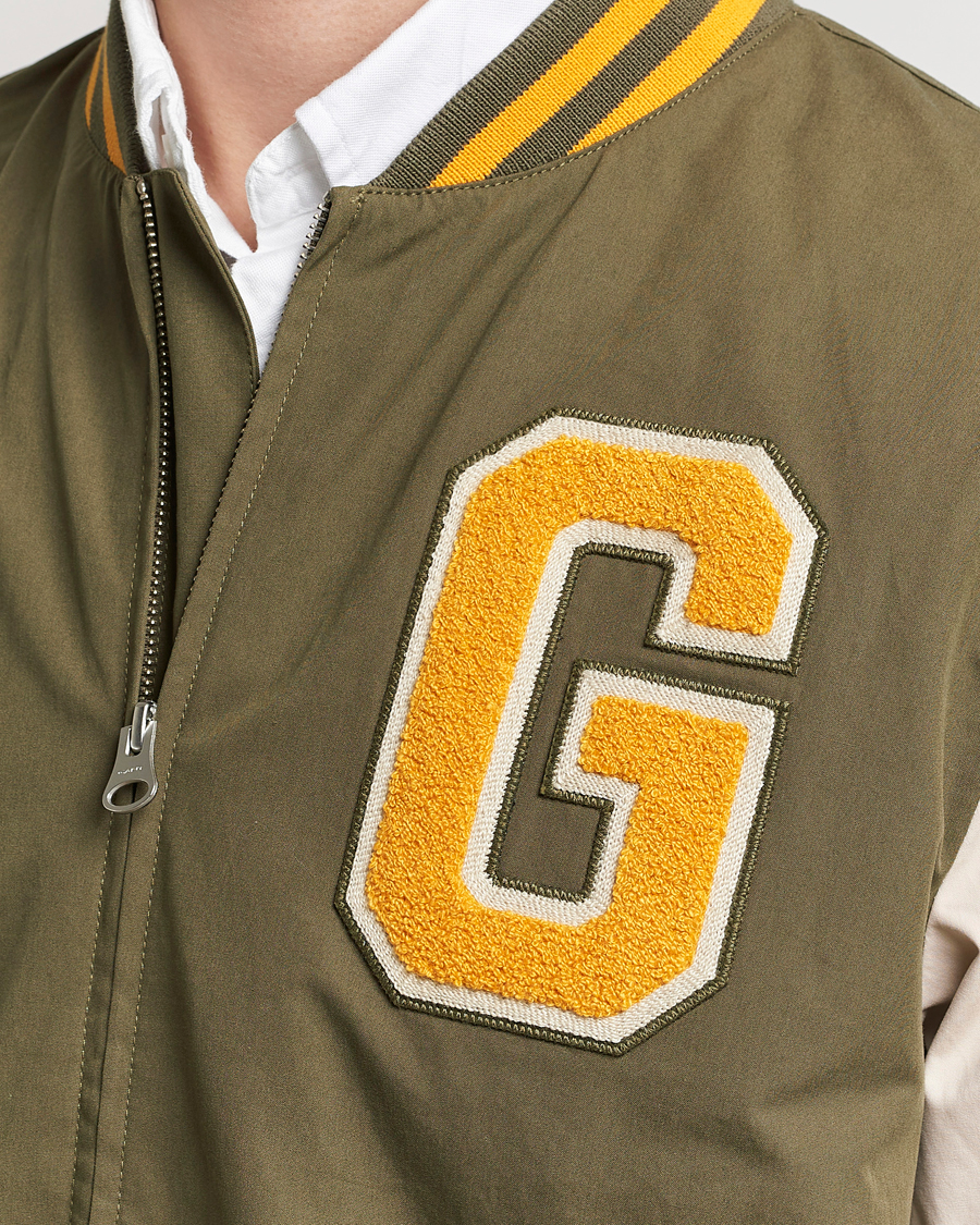 Herr | Jackor | GANT | Light Varsity Jacket Green/Soft Oat