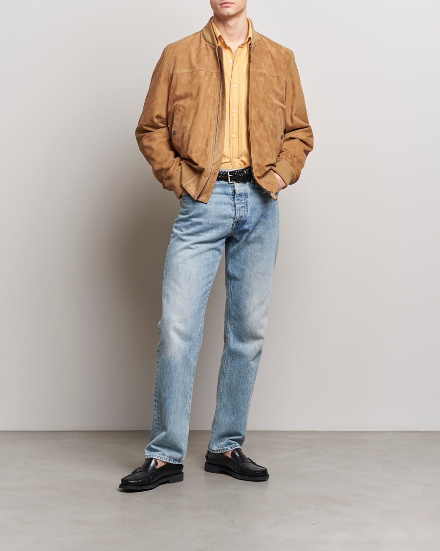 Herr | Jackor | Gant | Suede Bombar Jacket Dark Khaki