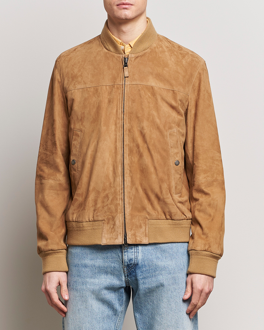 Herr | Jackor | Gant | Suede Bombar Jacket Dark Khaki