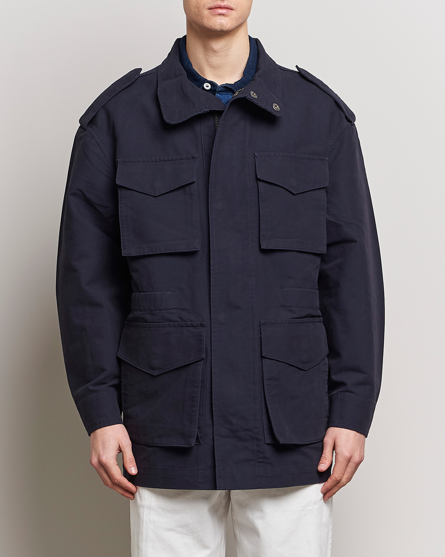 Herr | Rea kläder | GANT | Cotton Field Jacket Evening Blue