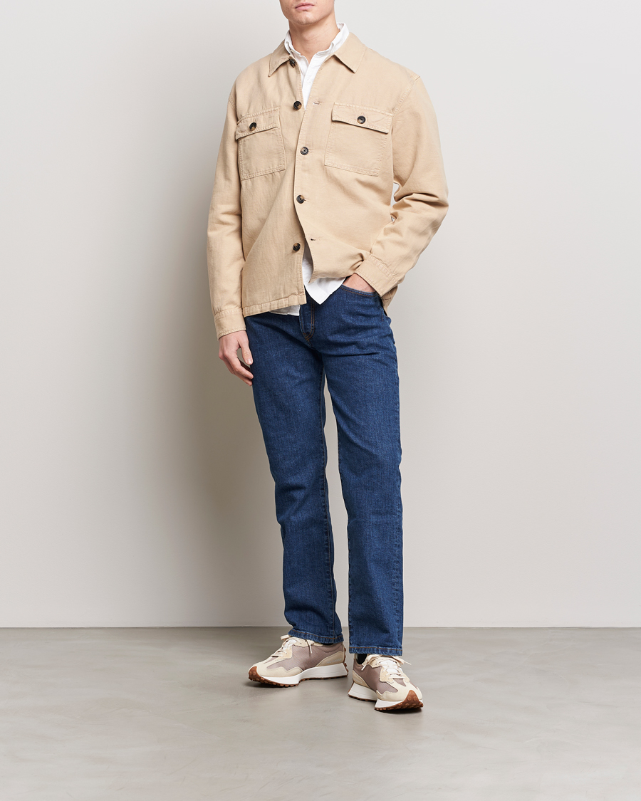 Herr | Skjortor | GANT | Linen/Cotton Twill Overshirt Dry Sand