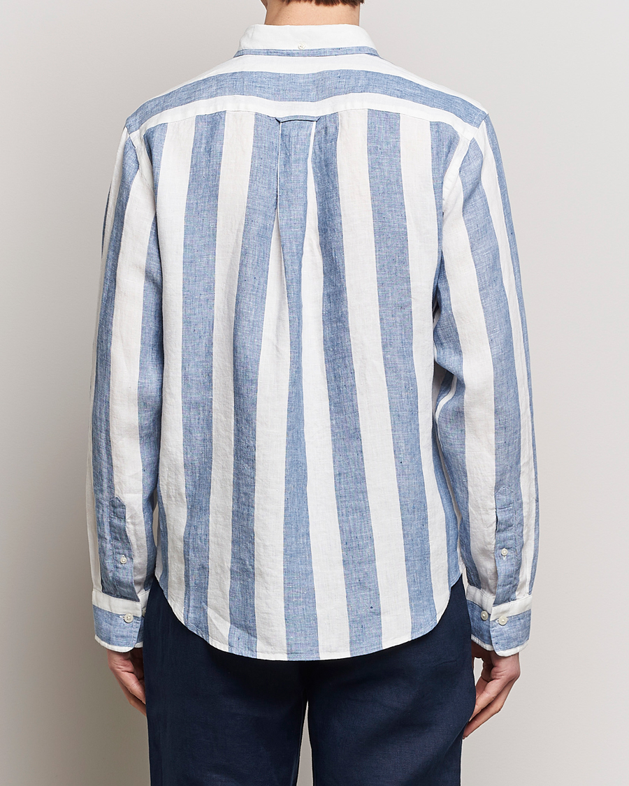 Herr | Skjortor | GANT | Regular Fit Bold Stripe Linen Shirt Blue/White
