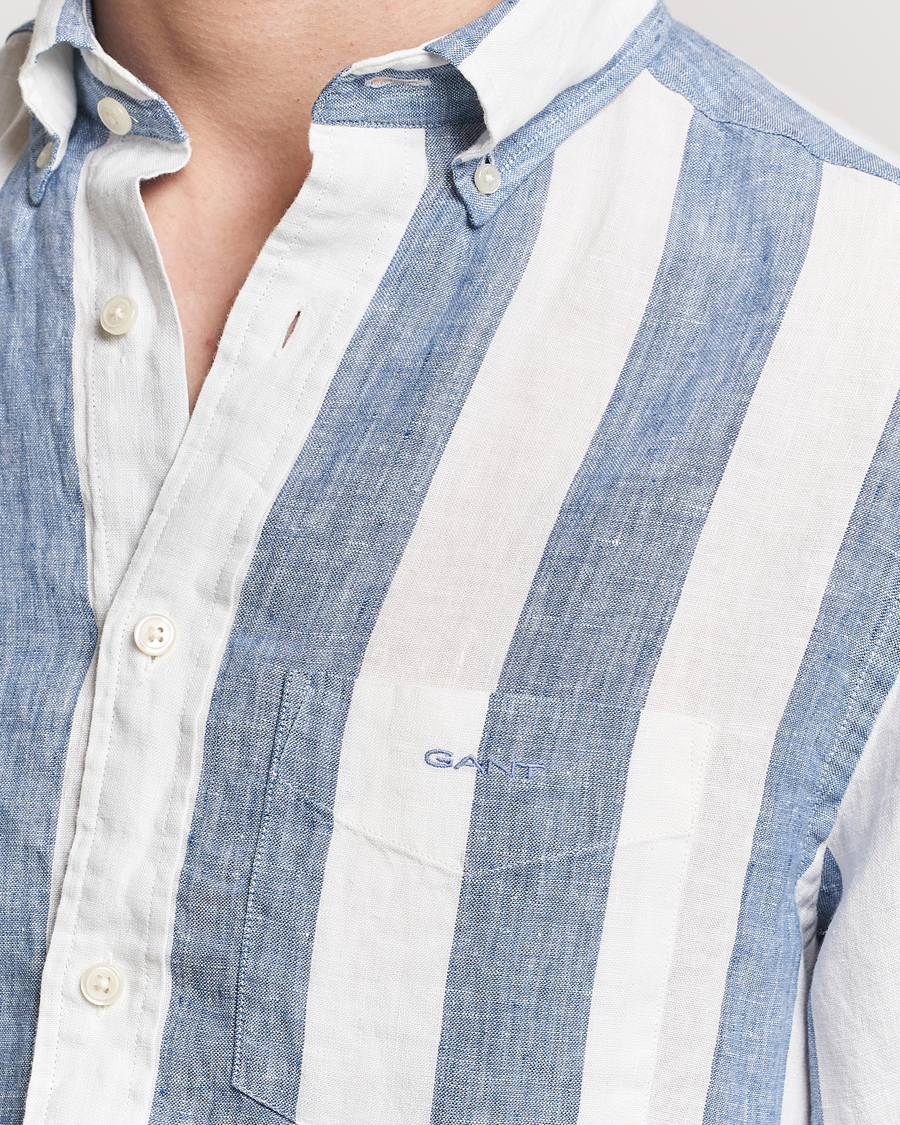 Herr | Skjortor | GANT | Regular Fit Bold Stripe Linen Shirt Blue/White