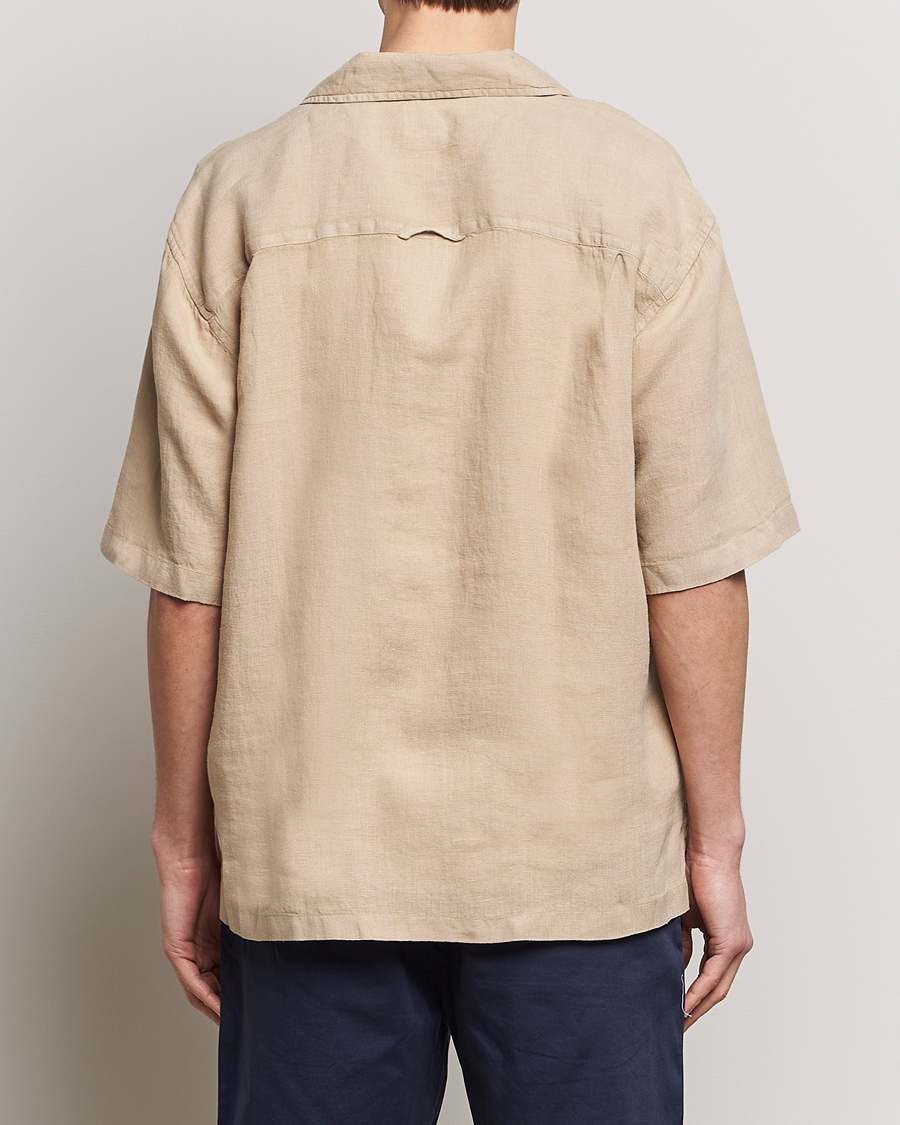 Herr | Skjortor | GANT | Relaxed Fit Linen Resort Short Sleeve Shirt Concrete Beige