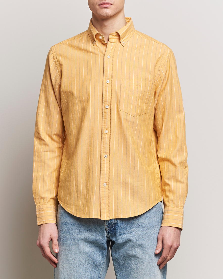Herr | Preppy Authentic | GANT | Regular Fit Archive Striped Oxford Shirt Medal Yellow