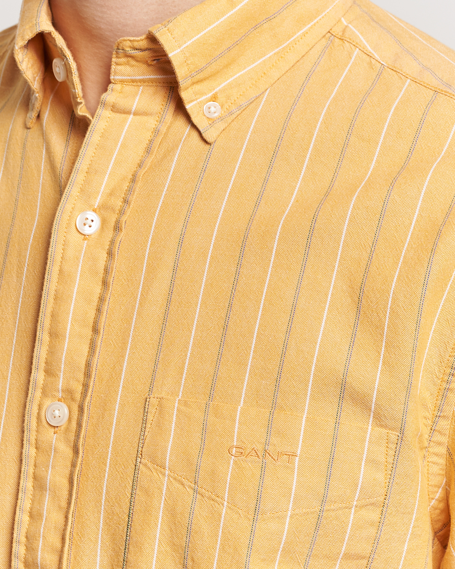 Herr | Skjortor | GANT | Regular Fit Archive Striped Oxford Shirt Medal Yellow
