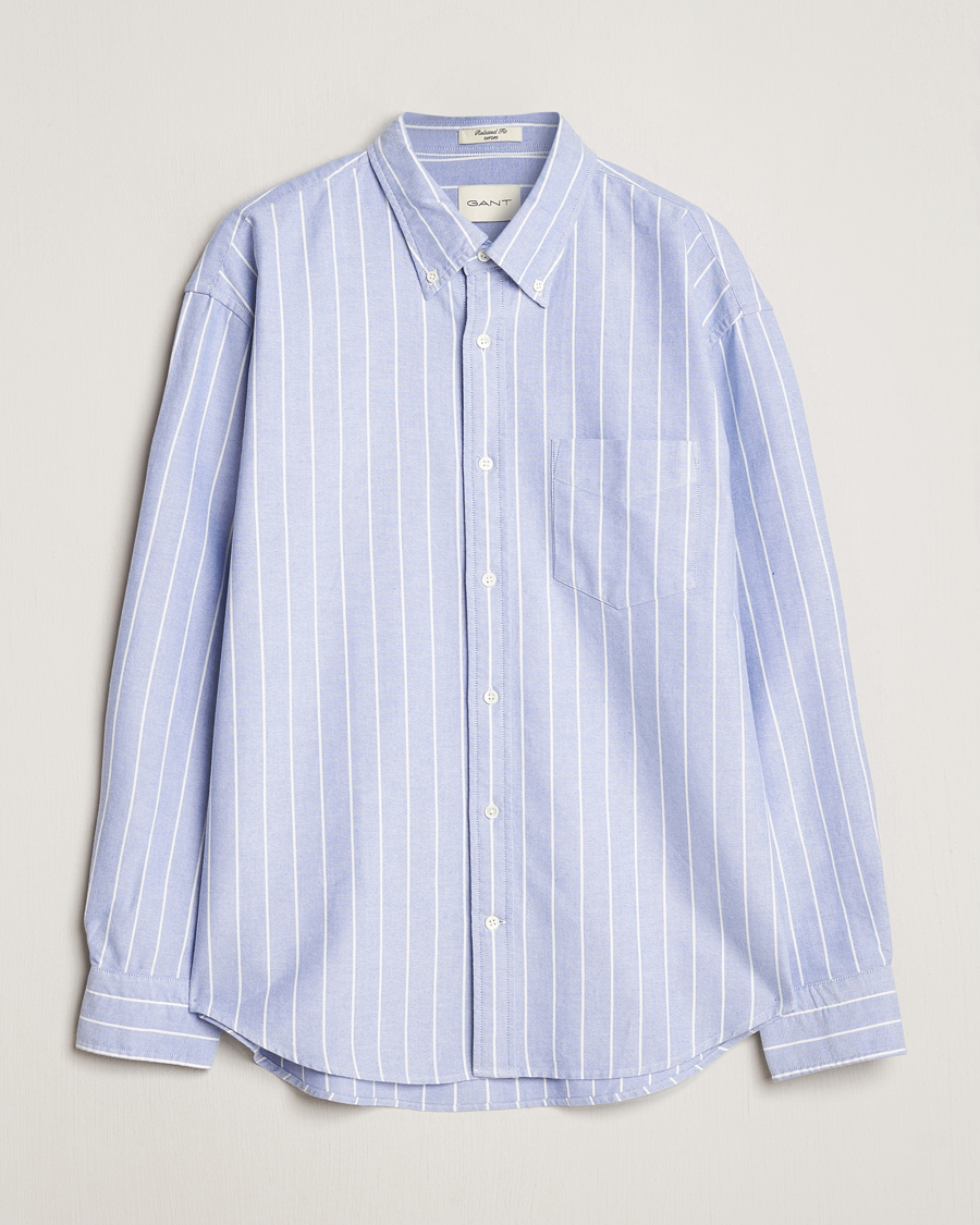 Herr | Skjortor | GANT | Relaxed Fit Heritage Striped Oxford Shirt Blue/White