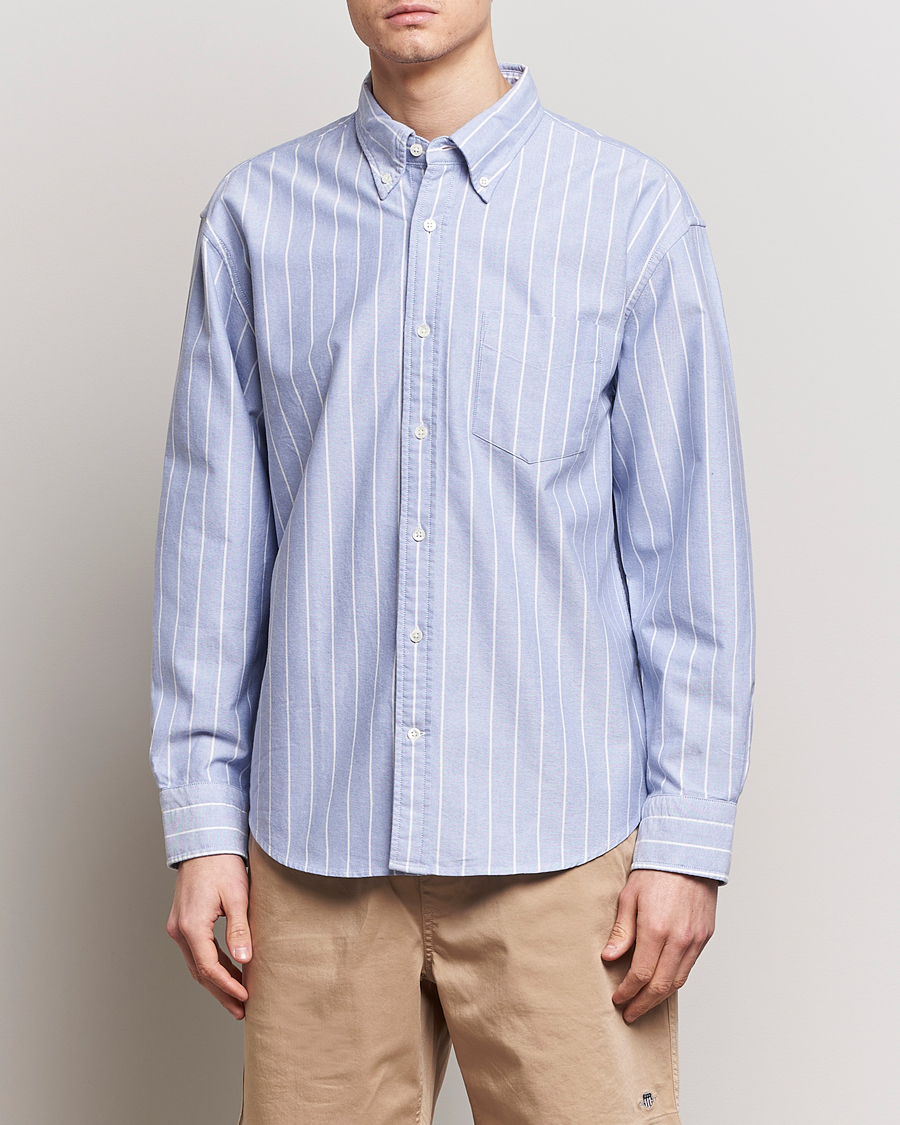 Herr | GANT | GANT | Relaxed Fit Heritage Striped Oxford Shirt Blue/White