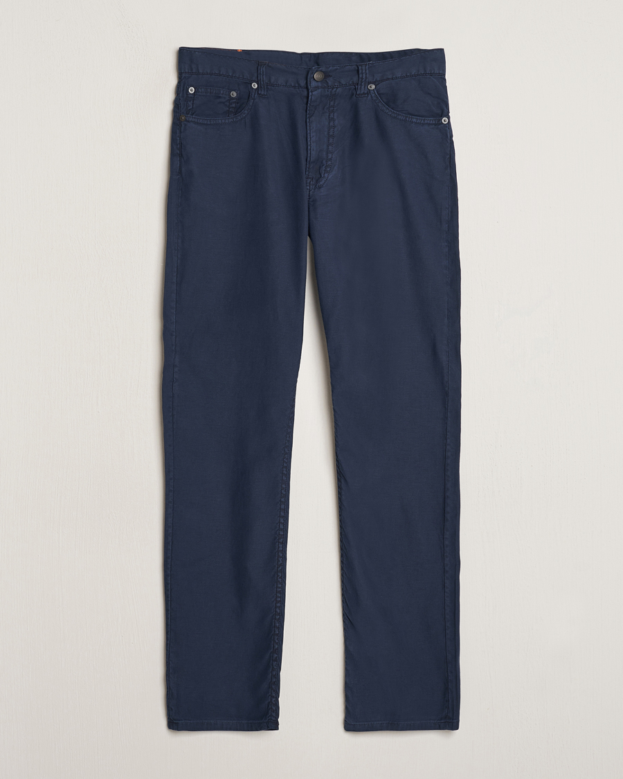 Herr | Byxor | GANT | Cotton/Linen 5-Pocket Trousers Marine