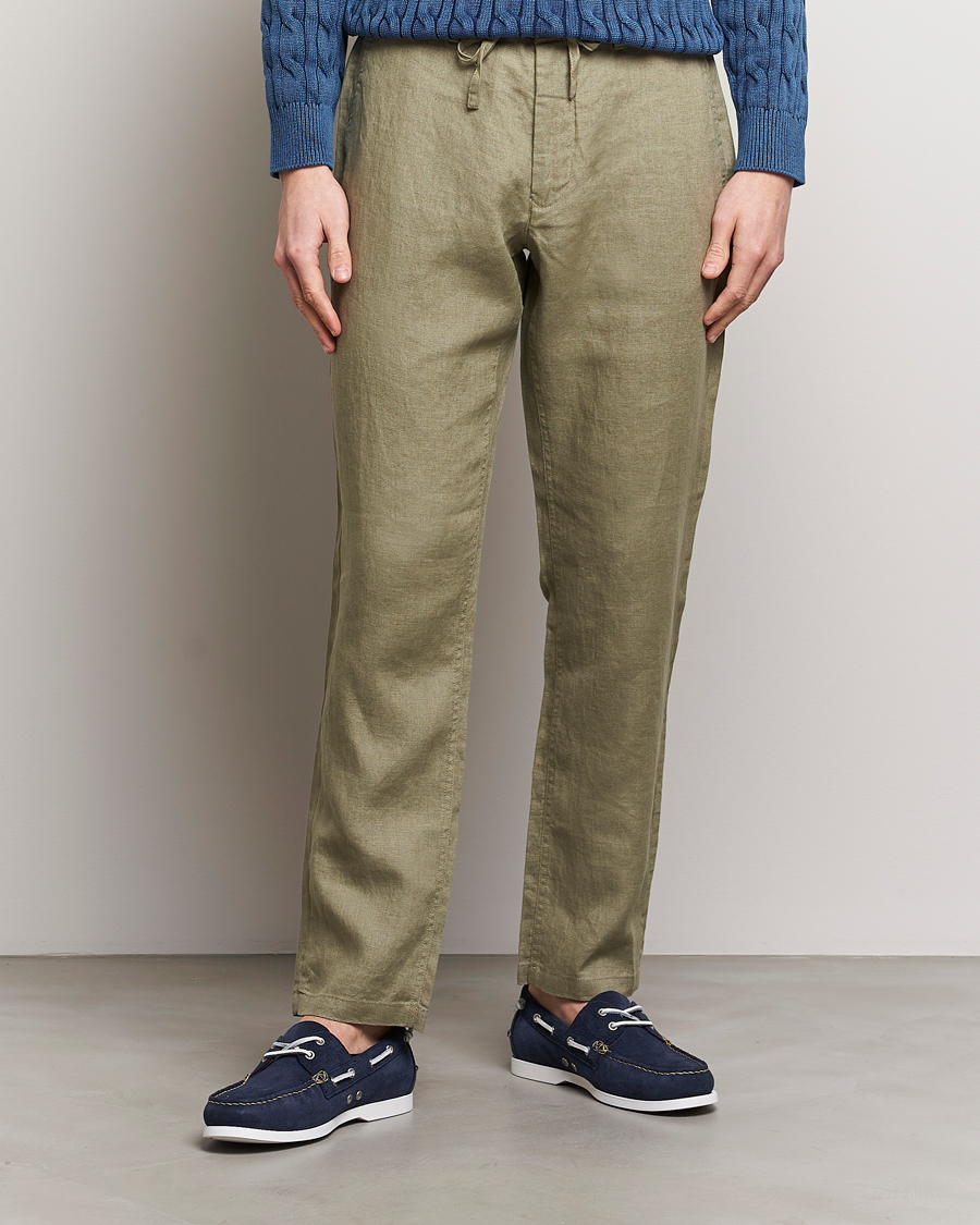 Herr | Linneavdelningen | GANT | Relaxed Linen Drawstring Pants Dried Clay