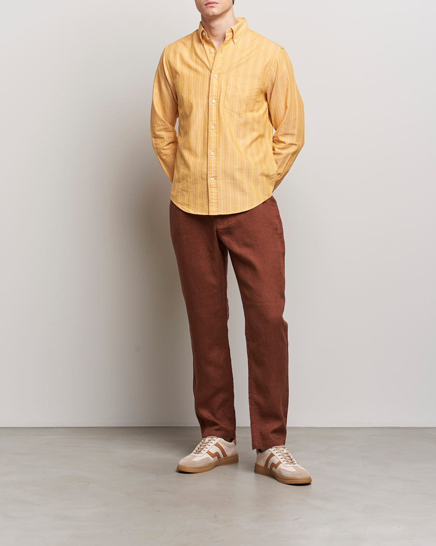 Herr | Byxor | GANT | Relaxed Linen Drawstring Pants Cognac Brown