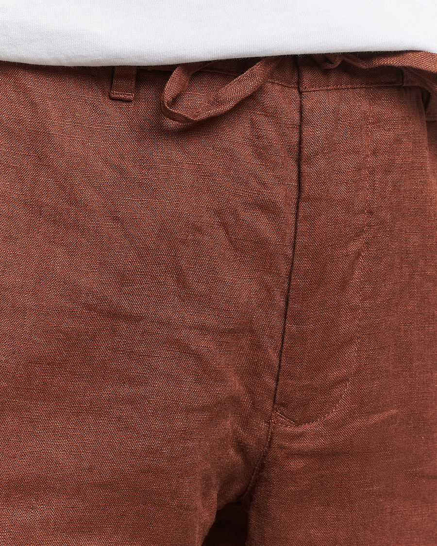 Herr | Byxor | GANT | Relaxed Linen Drawstring Pants Cognac Brown
