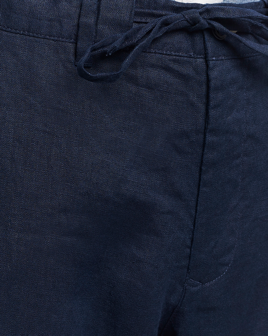 Herr | Byxor | GANT | Relaxed Linen Drawstring Pants Marine