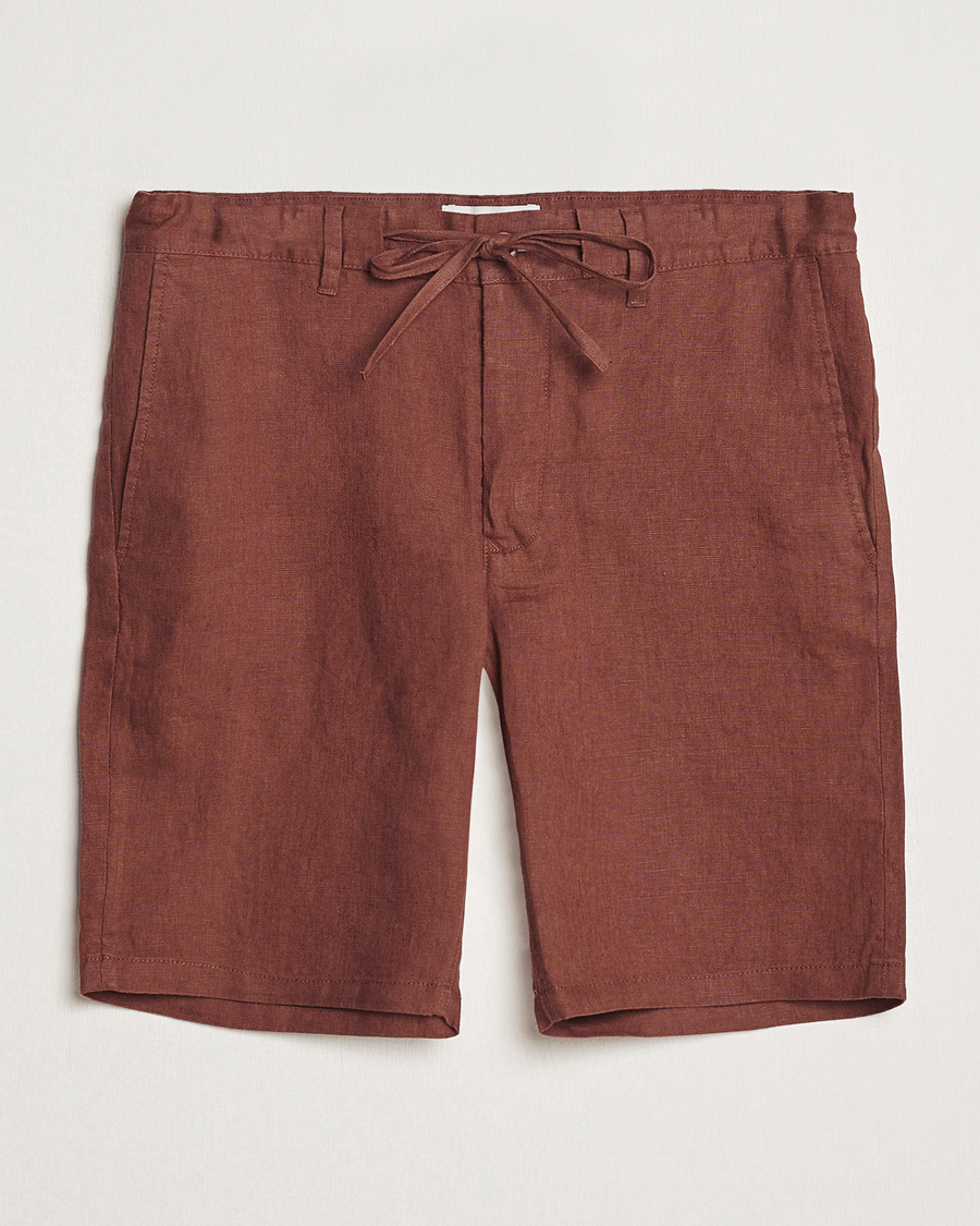 Herr | Shorts | GANT | Relaxed Linen Drawstring Shorts Cognac Brown