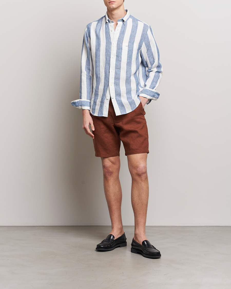 Herr | Shorts | GANT | Relaxed Linen Drawstring Shorts Cognac Brown