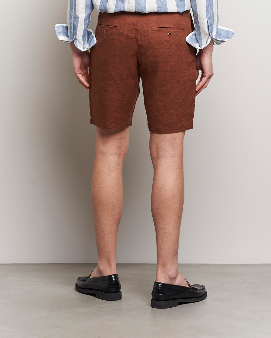 Herr | Shorts | GANT | Relaxed Linen Drawstring Shorts Cognac Brown