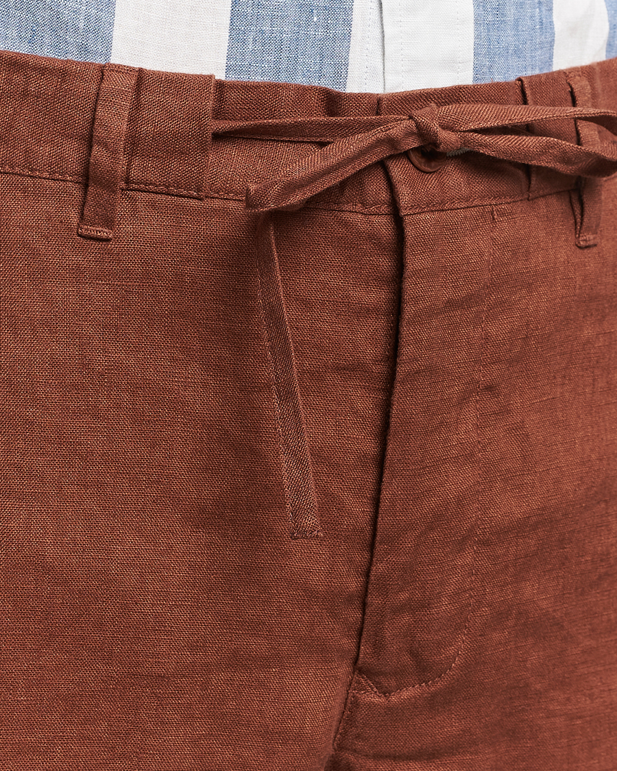 Herr | Shorts | GANT | Relaxed Linen Drawstring Shorts Cognac Brown
