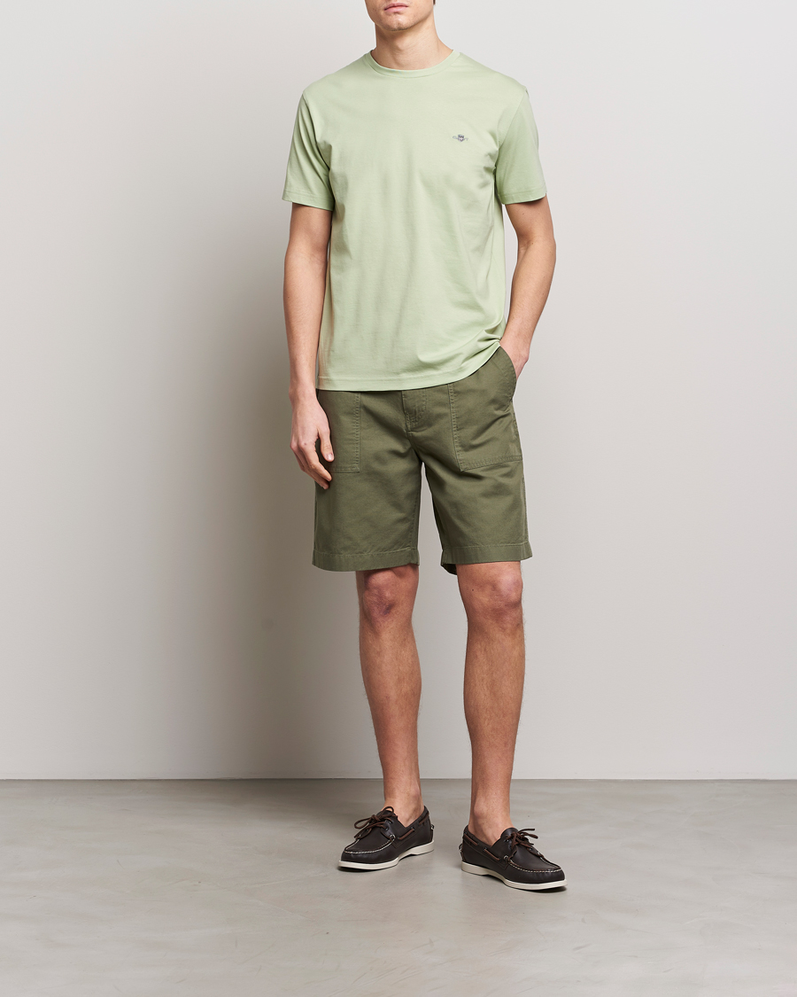 Herr | Shorts | GANT | Cotton/Linen Shorts Four Leaf Clover