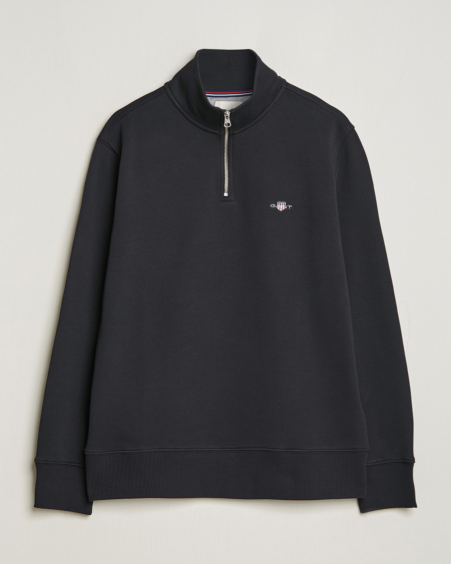 Herr | Tröjor | GANT | Original Shield Half Zip Sweater Black