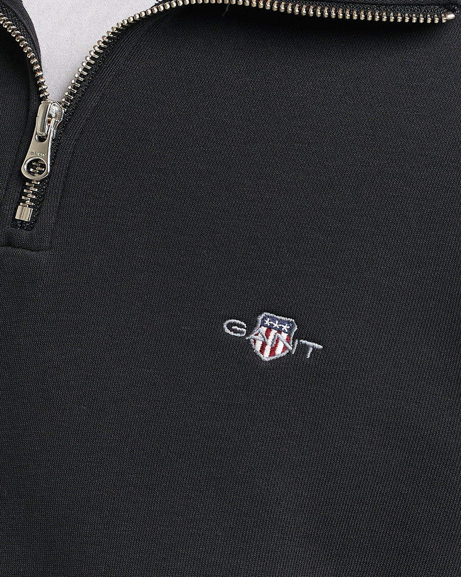 Herr | Tröjor | GANT | Original Shield Half Zip Sweater Black