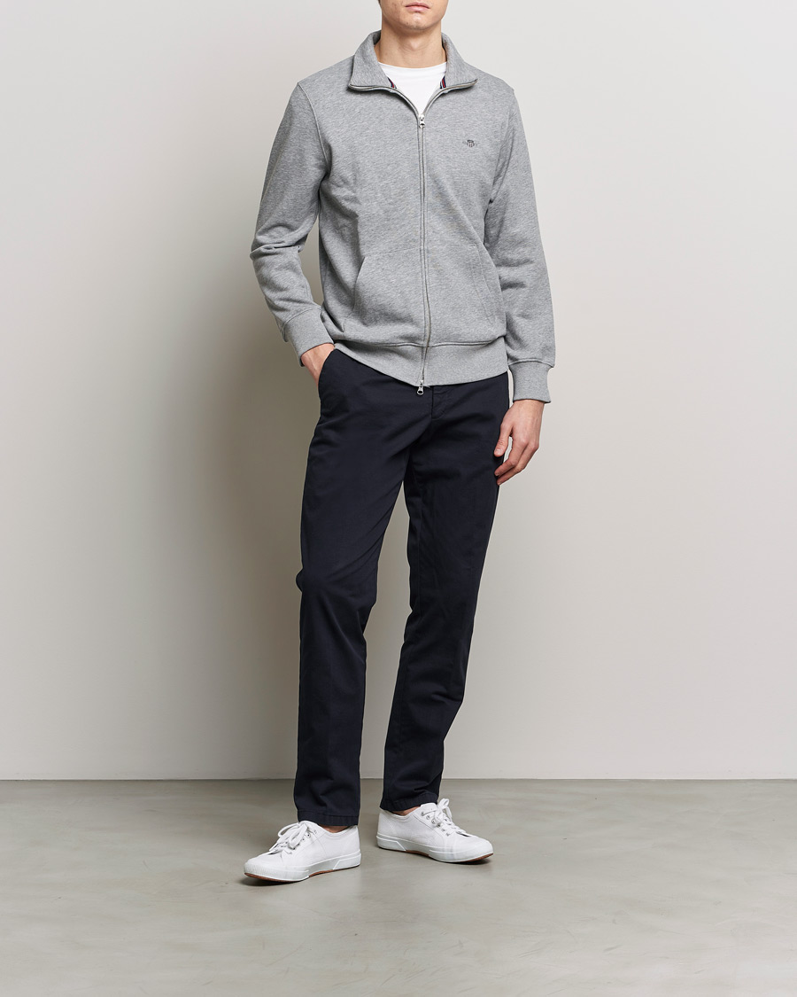 Herr | Tröjor | GANT | Original Full Zip Grey Melange