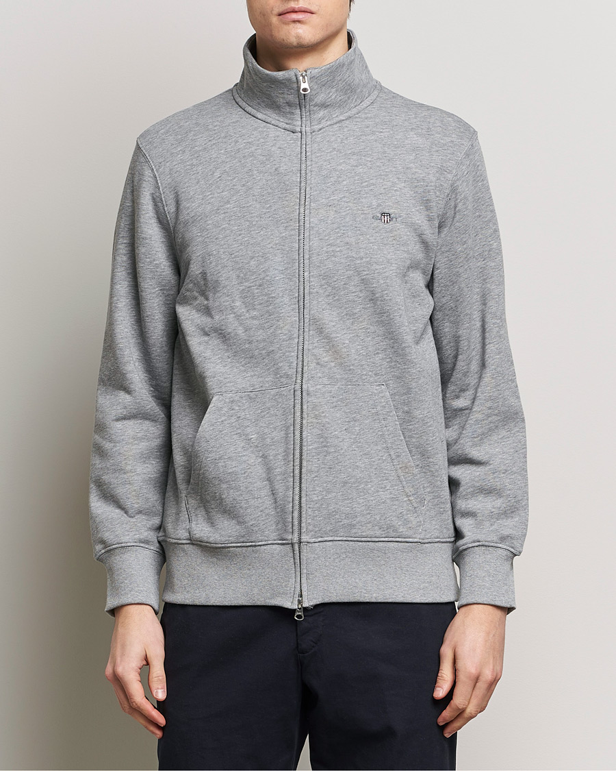 Herr | Tröjor | GANT | Original Full Zip  Grey Melange