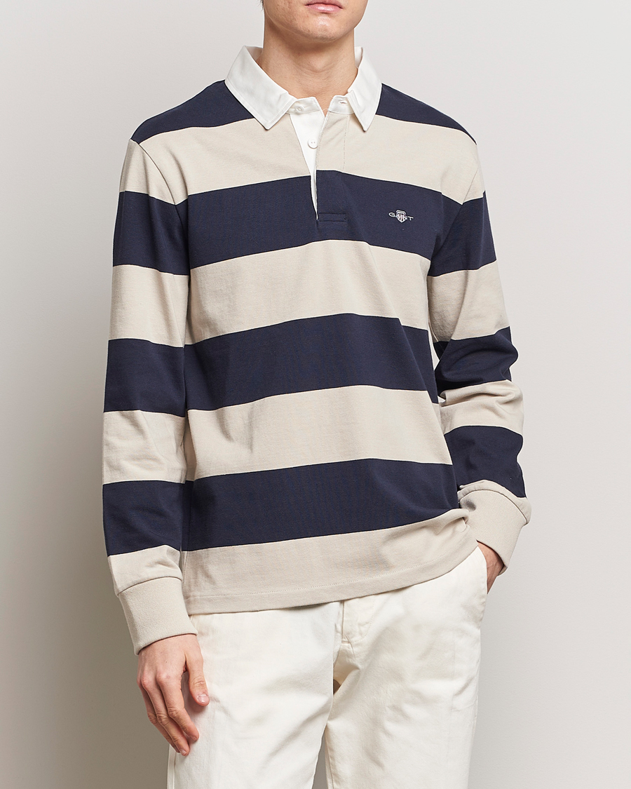 Herr | Realisation | GANT | Barstriped Rugger Silky Beige/Navy