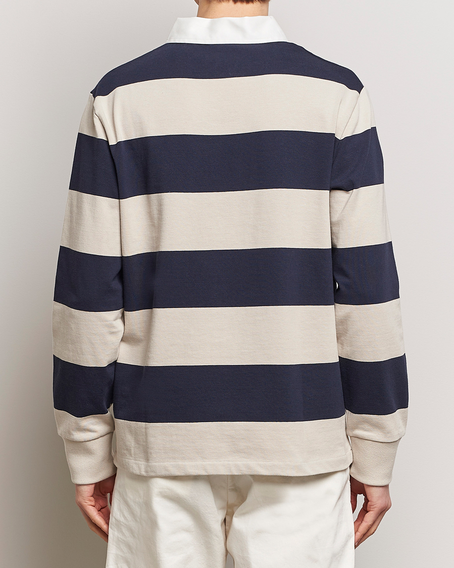 Herr | Tröjor | GANT | Barstriped Rugger Silky Beige/Navy