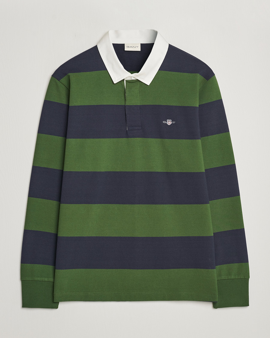 Herr | Tröjor | GANT | Barstriped Rugger Pine Green/Navy