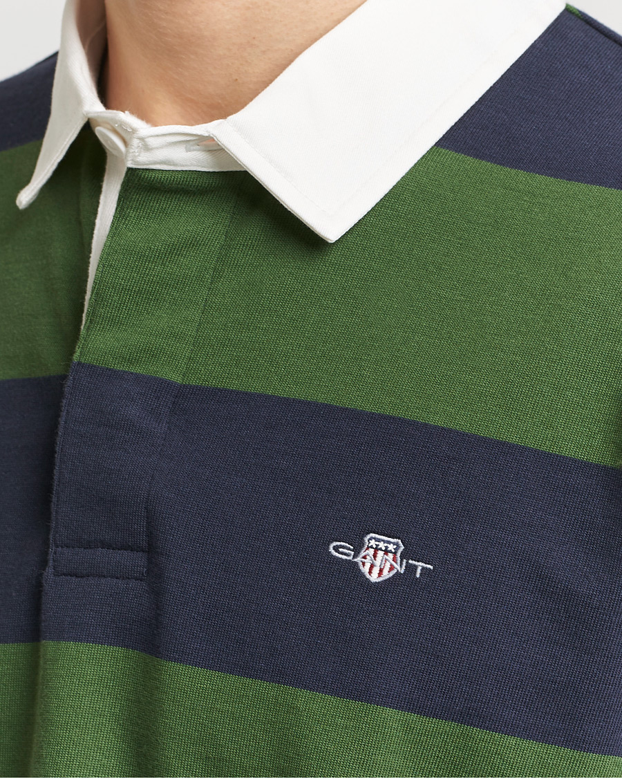 Herr | Tröjor | GANT | Barstriped Rugger Pine Green/Navy