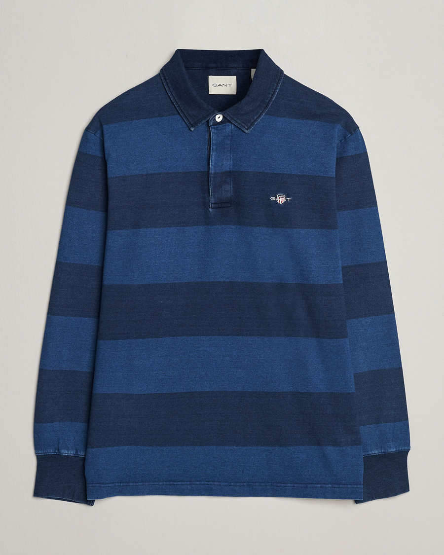 Herr | Tröjor | GANT | Barstriped Rugger Navy/Indigo