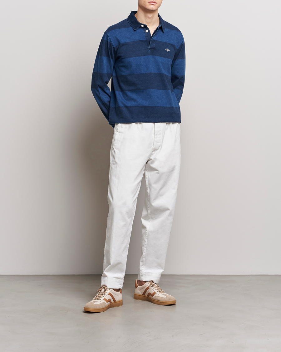 Herr | Tröjor | GANT | Barstriped Rugger Navy/Indigo