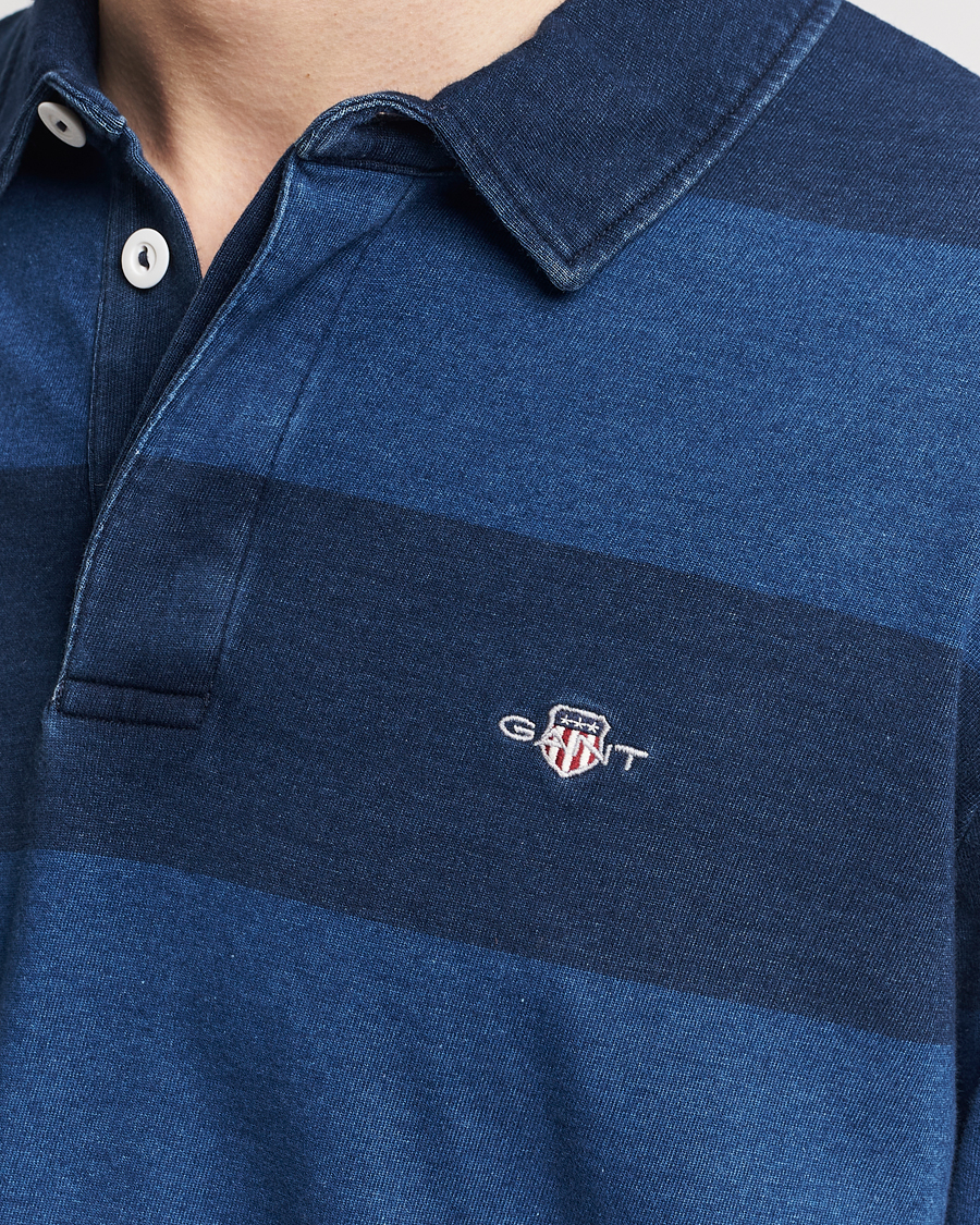 Herr | Tröjor | GANT | Barstriped Rugger Navy/Indigo