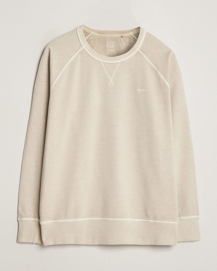 Herr | Tröjor | GANT | Sunbleached Crew Neck Sweatshirt Silky Beige