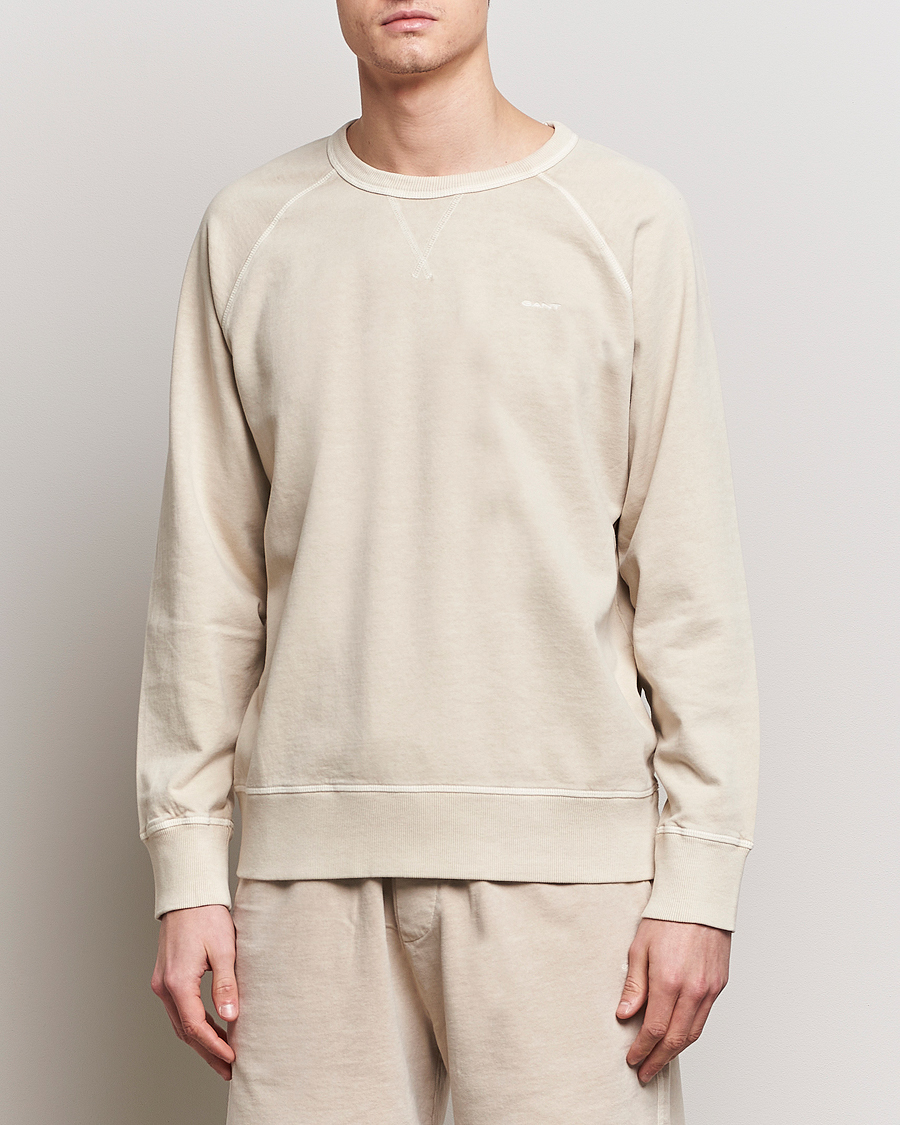 Herr | Kläder | GANT | Sunbleached Crew Neck Sweatshirt Silky Beige