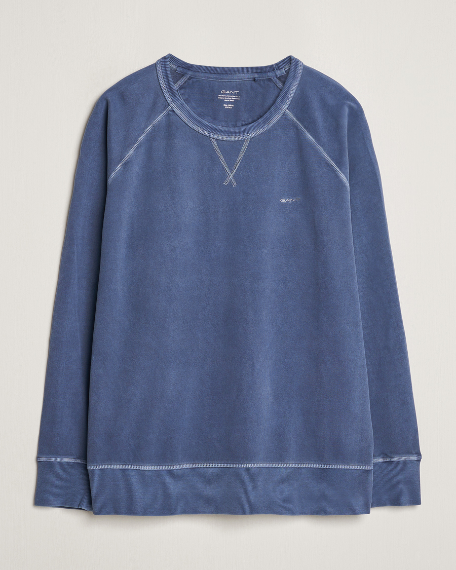 Herr | Tröjor | GANT | Sunbleached Crew Neck Sweatshirt Dusty Blue Sea