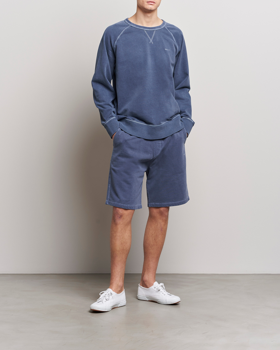 Herr | Tröjor | GANT | Sunbleached Crew Neck Sweatshirt Dusty Blue Sea