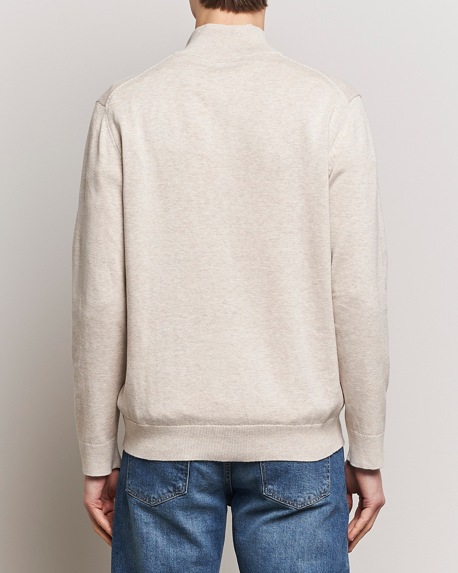 Herr | Tröjor | GANT | Classic Cotton Half Zip Light Beige Melange